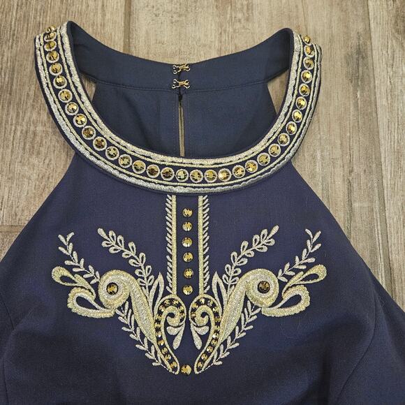 Lilly Pulitzer Benita Embellished Shift Dress Women 10 Blue Cocktail Preppy Glam - Picture 7 of 15